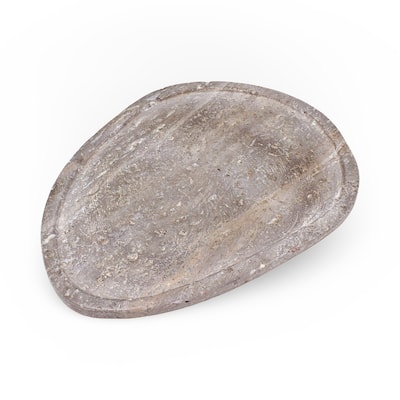 Grey Travertine Organic Shaped Platter