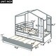 preview thumbnail 3 of 13, Twin Size Playhouse Bed & Trundle Bed Thicken Slat Platform Bed Frame Wooden Structure Bedroom Childs Bed - Grey
