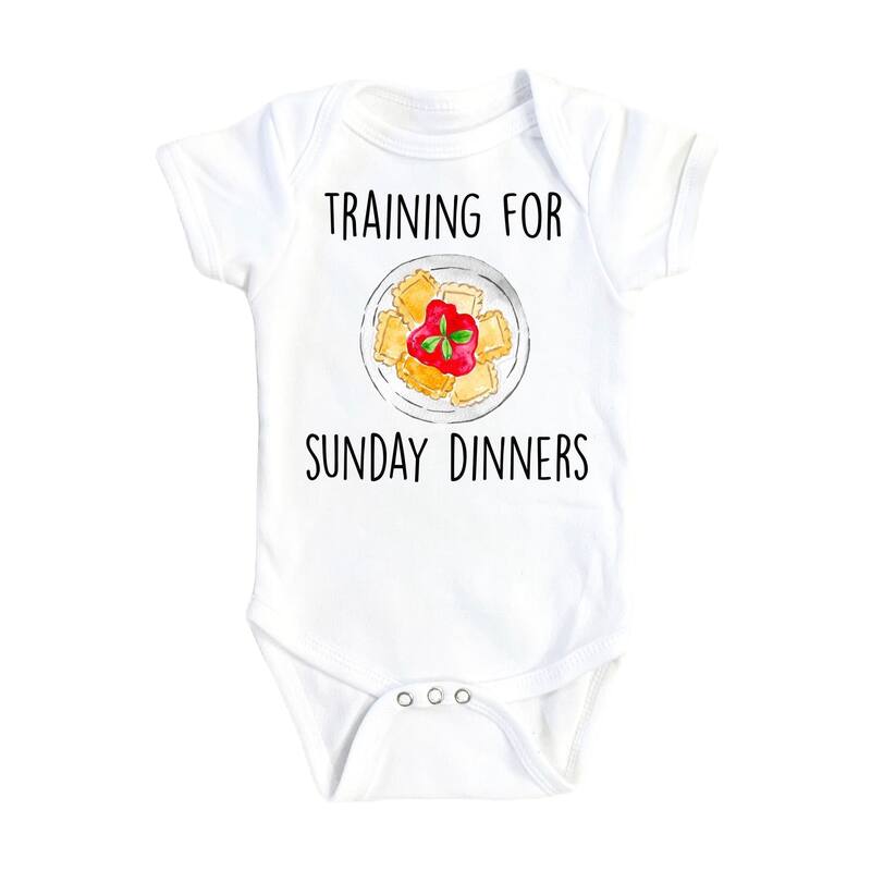 Italian Sunday Dinner- Baby Boy Girl Clothes Infant Bodysuit Funny Cute Newborn 1C - Pink - 0-3M