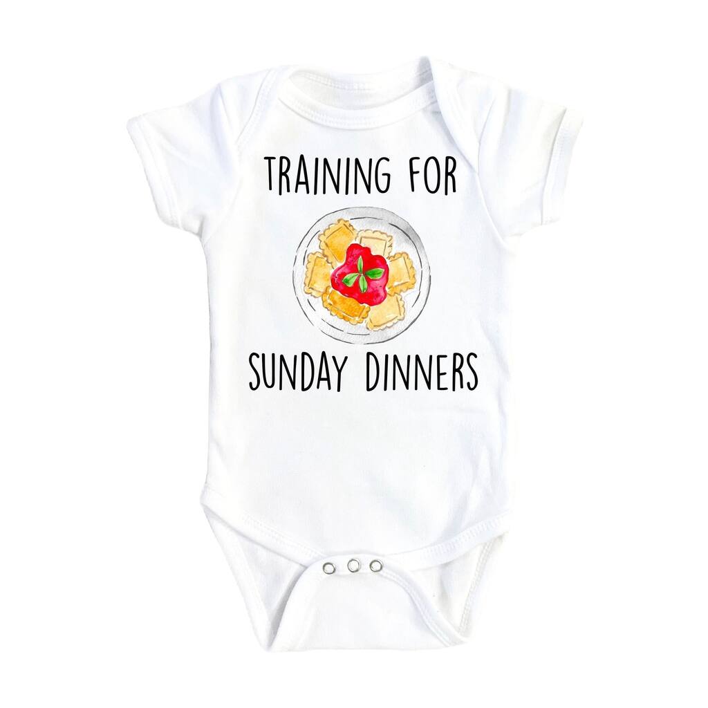 Italian Sunday Dinner- Baby Boy Girl Clothes Infant Bodysuit Funny Cute Newborn 1C