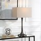 preview thumbnail 1 of 6, Tapered Cast Iron Table Lamp with Rectangular Shade - 29.5" - Black and Cream