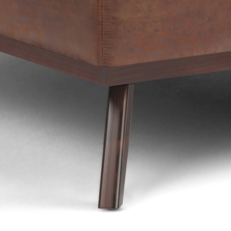 XL Square Coffee Table Storage Ottoman - Dark Brown