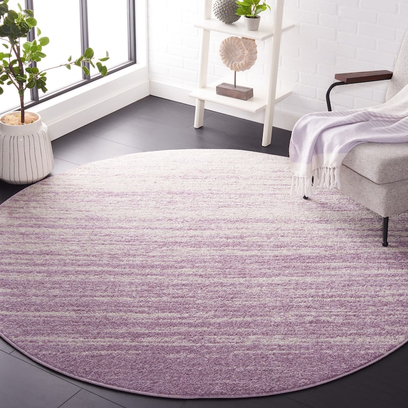 SAFAVIEH Adirondack Vera Modern Ombre Distressed Area Rug - 10' Round - Cream/Purple - Round