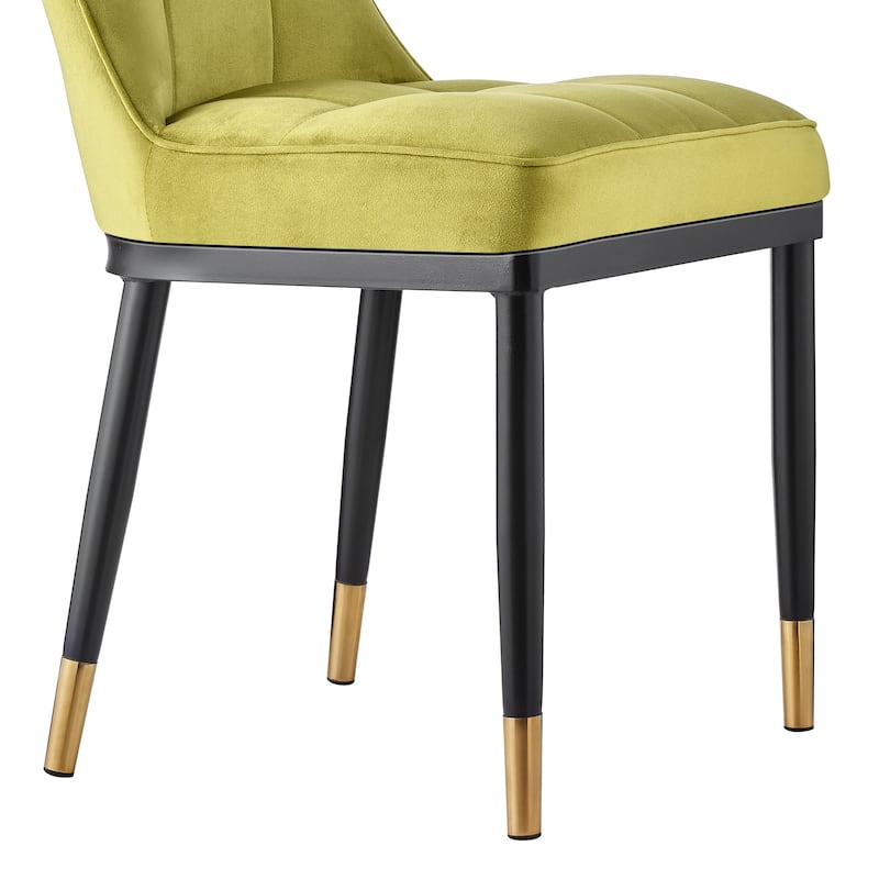 Velvet Upholstered Dining Chairs with Metal Legs, Set of 2/4 - 35.8"H x 18.9"W x 23.2"D