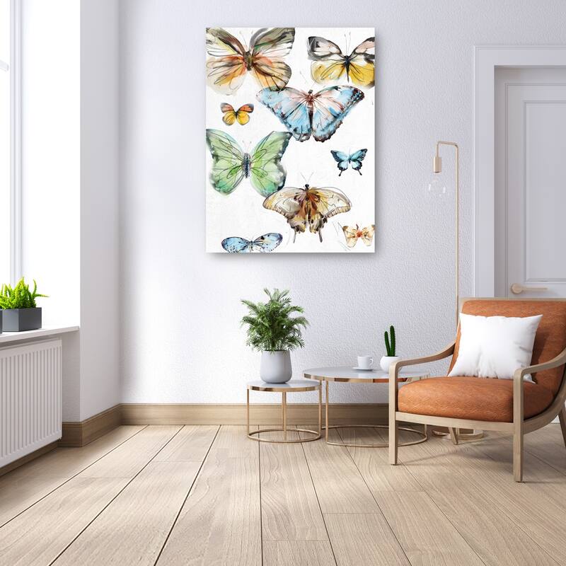 Les Papillons I By Studio Arts Canvas Art Print