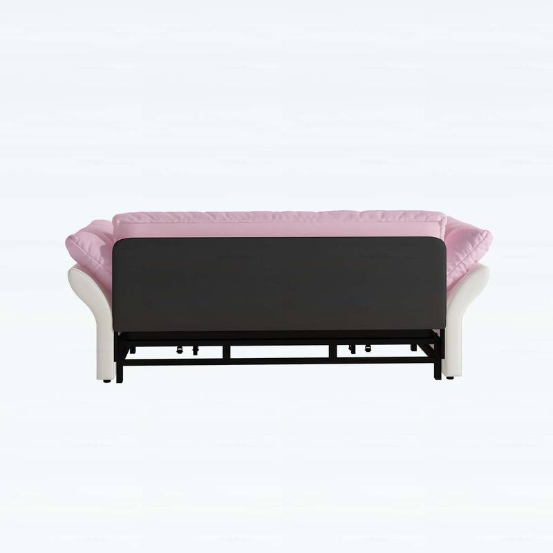 3-in-1 Convertible Tufted Loveseat with 2 Soft Pillows,Multi-Functional Sleeper