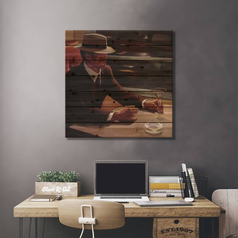 Dry Martini Crop I Print On Wood by Myles Sullivan - Multi-Color
