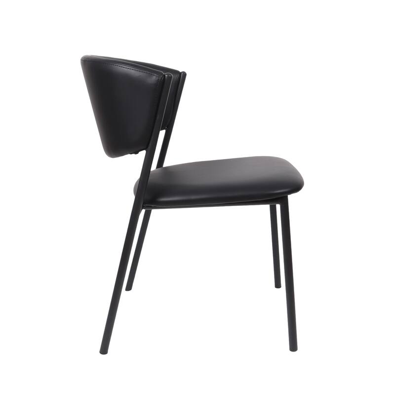 Manhattan Comfort Drift Vegan Leather Metal Side Chair - Set of 4