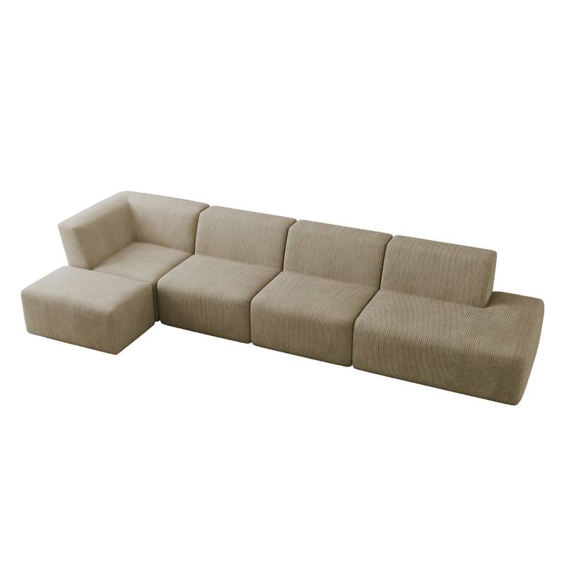 Oversized Corduroy Modular Sectional Fabric Sofa