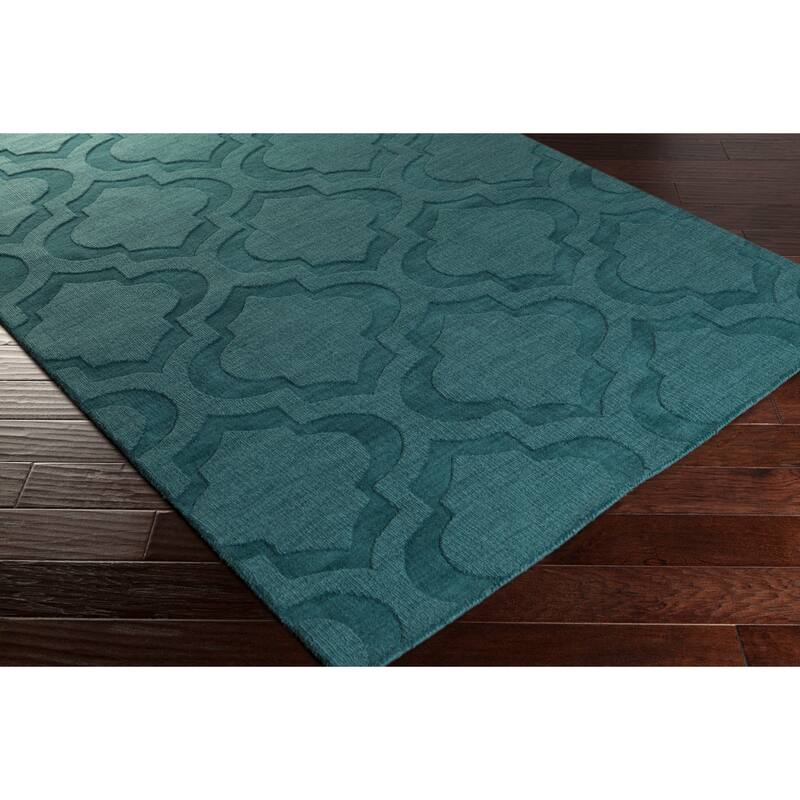 Hand-Woven Ali Tone-on-Tone Moroccan Trellis Wool Rug (9' x 12')