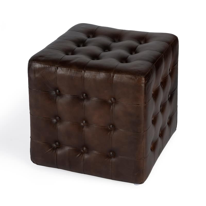 Leon Leather Ottoman