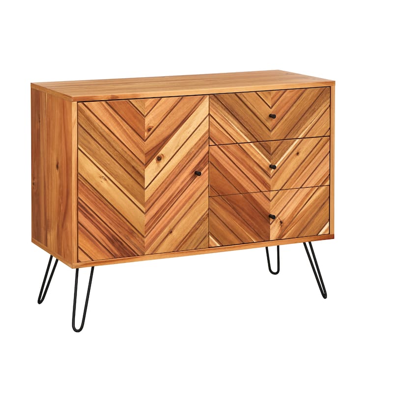 Lifestorey Alexandria 1-door/3-drawer Oak Brown Mid-Century Buffet/Sideboard
