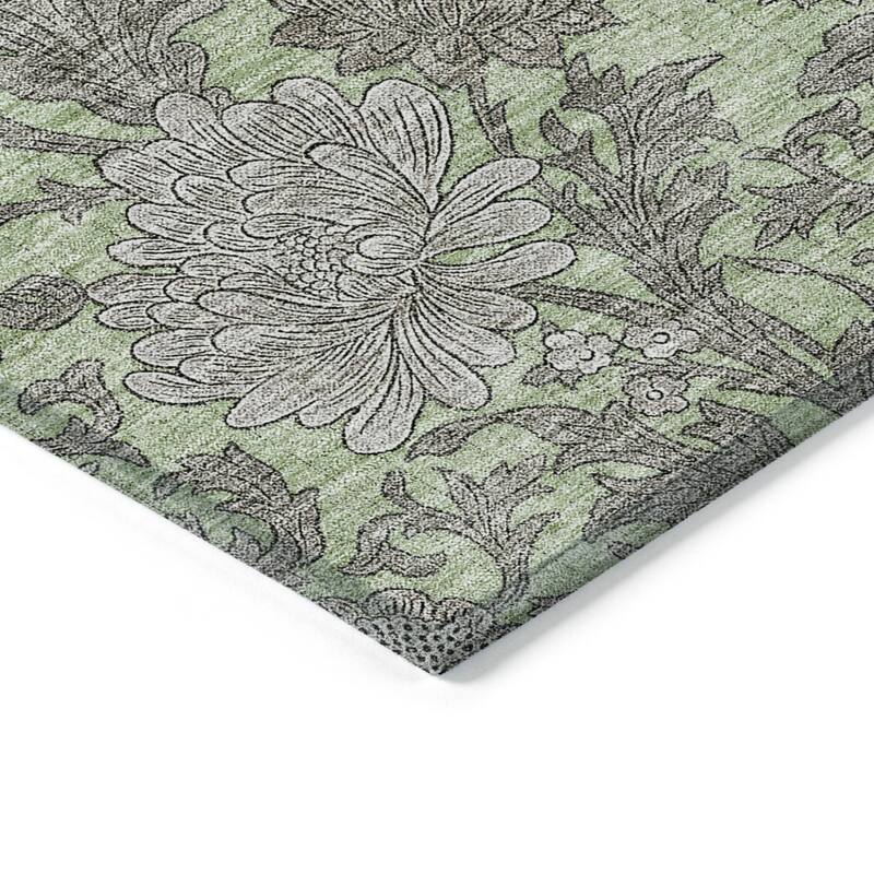 HomeRoots Floral Transitional Rectangle Outdoor Rug