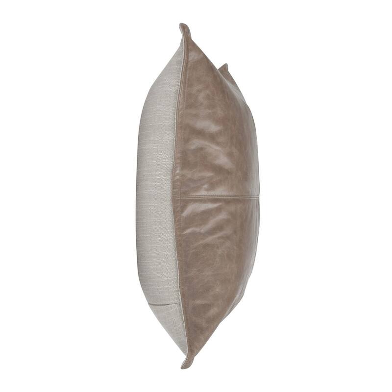 Kosas Home Cheyenne 100% Leather Throw Pillow, Taupe