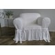 preview thumbnail 7 of 7, Ruffled Cotton Arm Chair Slipcover