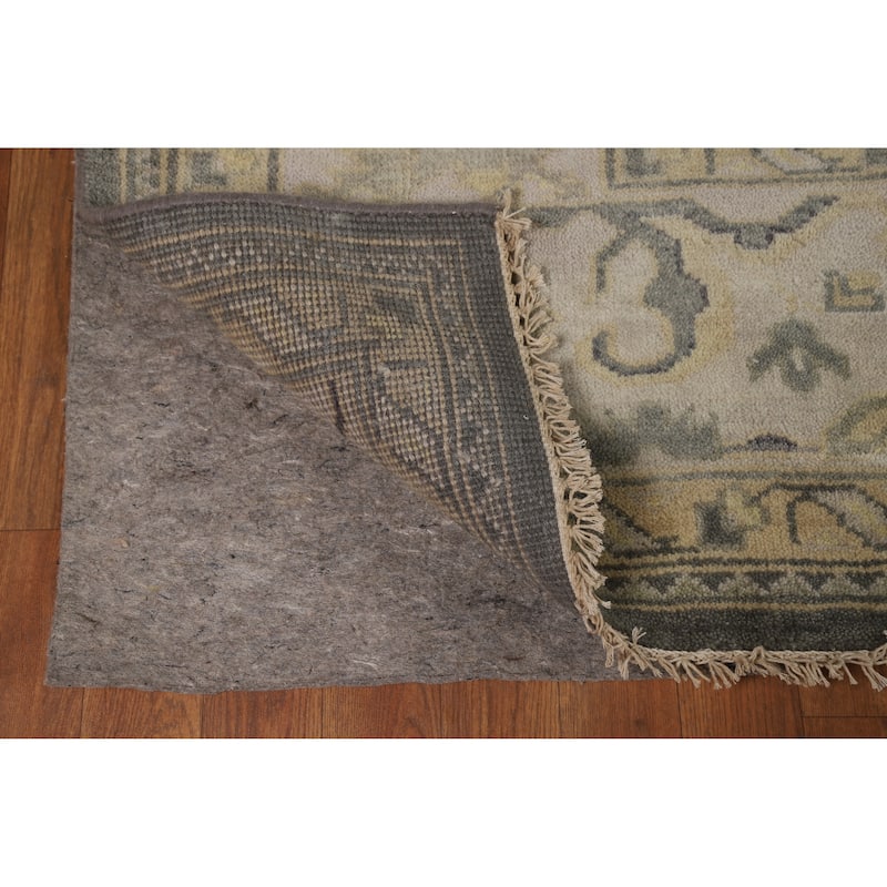 Gray Oushak Indian Area Rug Handmade Transitional Wool Carpet - 8'2" x 9'11"