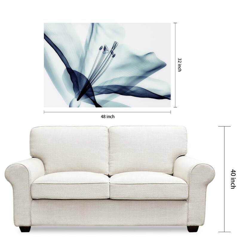 Amaryllis Flower Wall Art Printed on Free Floating Tempered Glass
