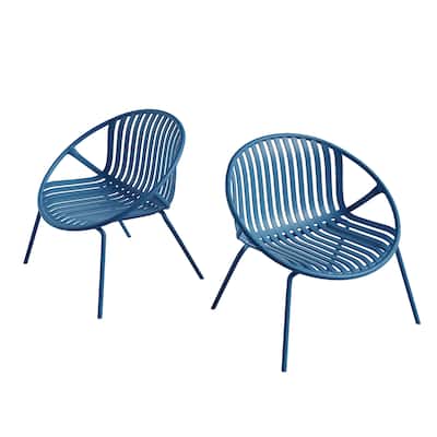 Rio Stackable Modern Lounge Plastic Chair for Indoors or Outdoors - Set of 2