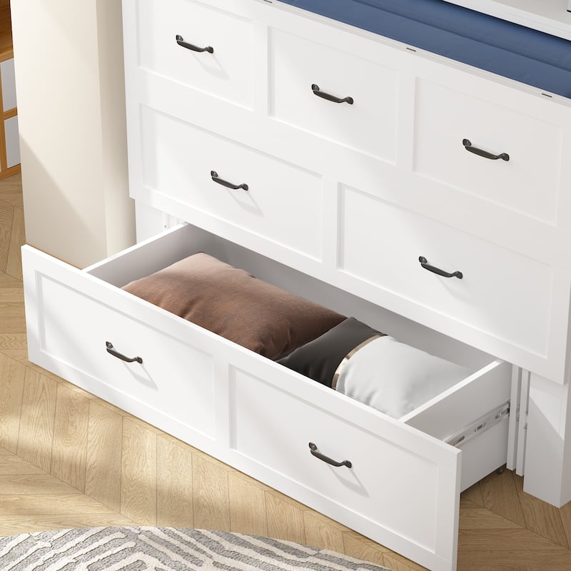 Dresser Full Murphy Bed White For Party Room Home Office Space Saving