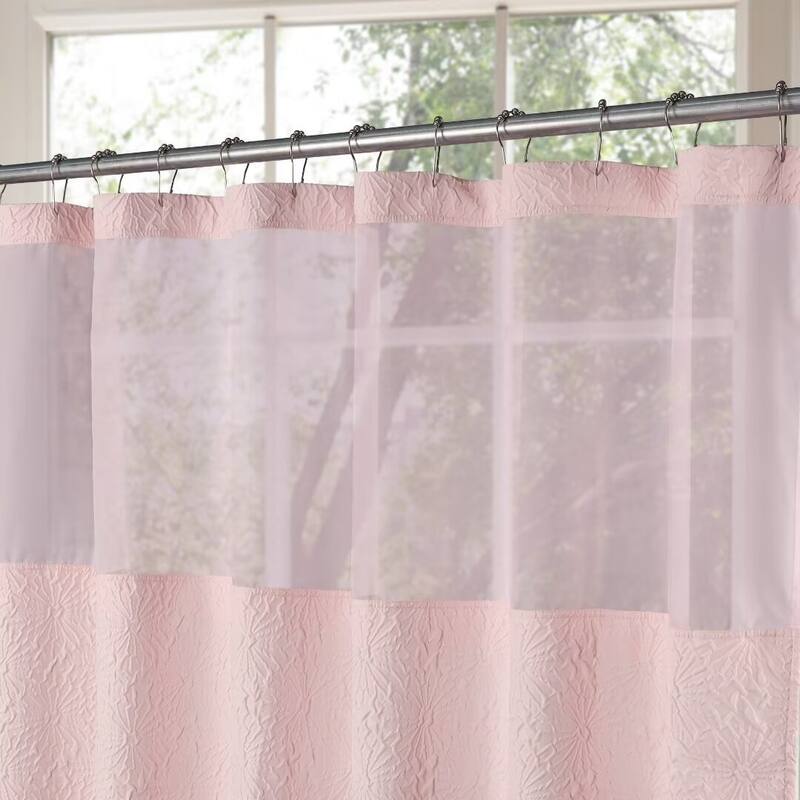 Starburst Crinkle Shower Curtain with Snap-in Liner 12 Hooks Included