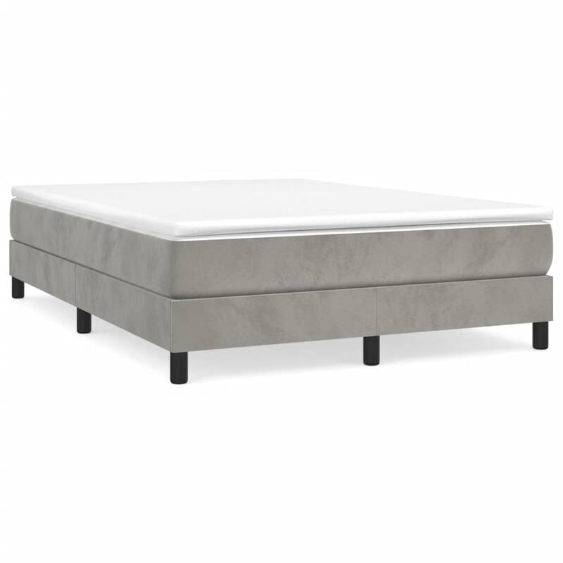 vidaXL Bed Frame Box Spring Platform Bed with Mattress for Bedroom Velvet