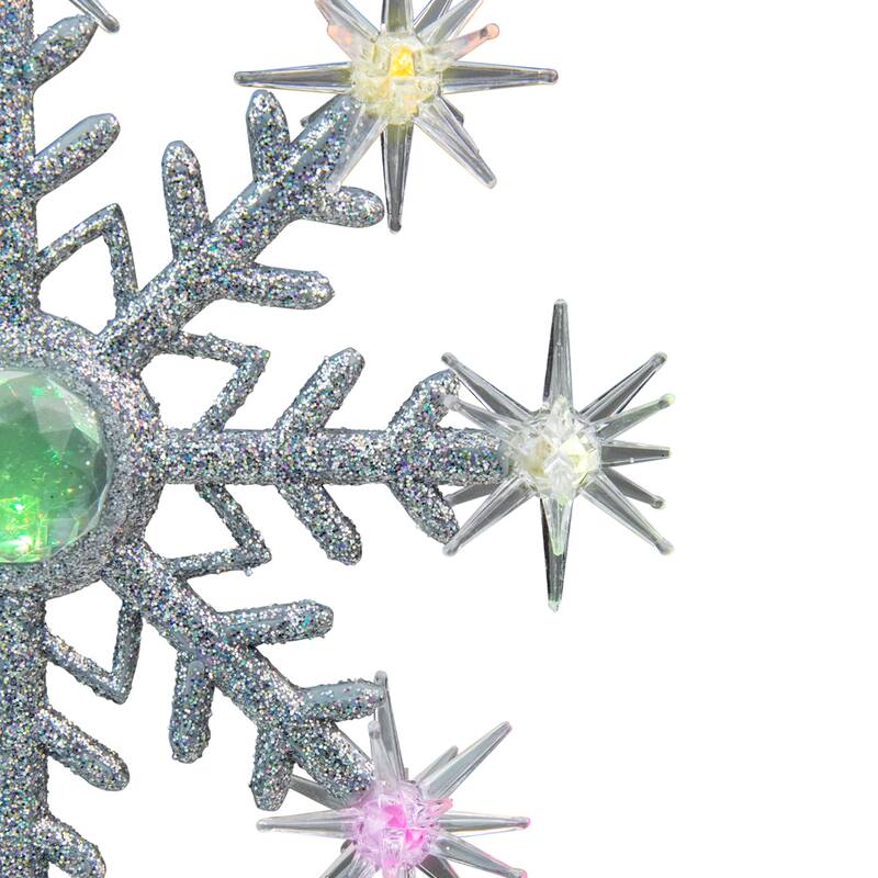 11" LED Coloring Changing Twinkling Snowflake Christmas Tree Topper