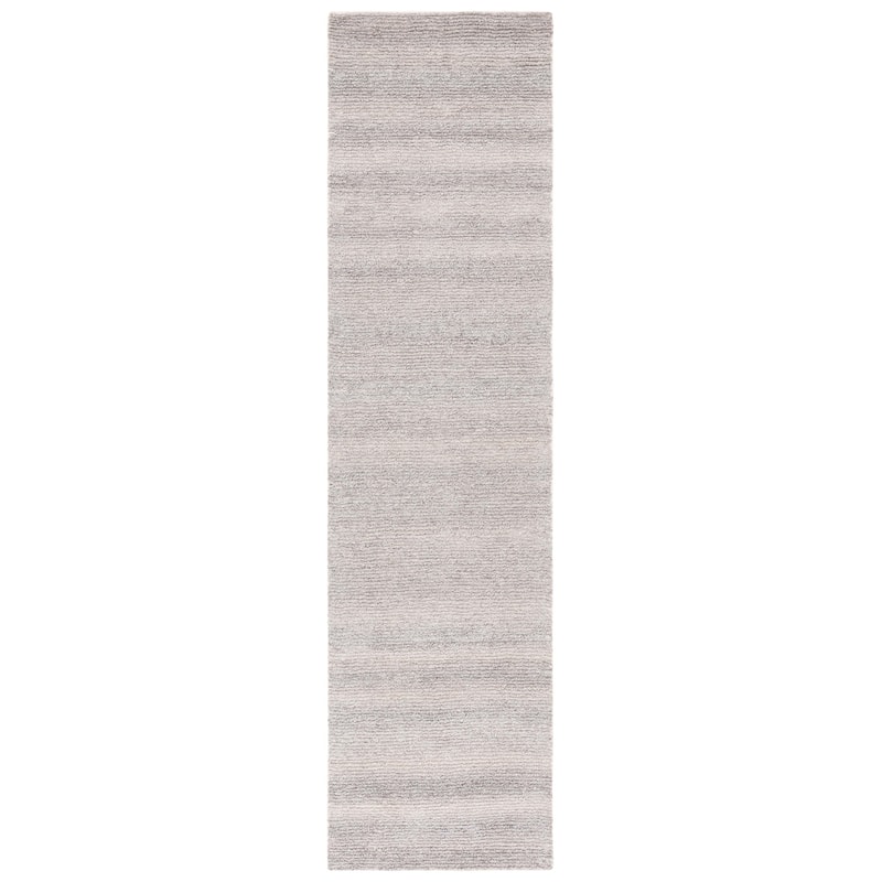 SAFAVIEH Handmade Ebony Cesarina Modern Wool Rug - 2'3" x 9' Runner - Silver/Grey