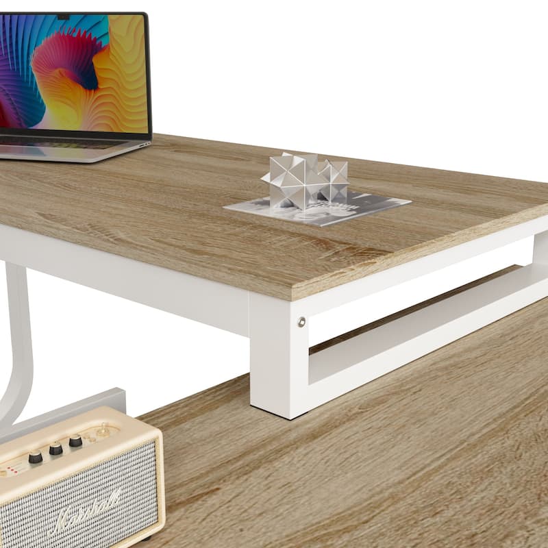 55" L-Shaped Computer Desk - Storage Workstation - 5 Colors Large