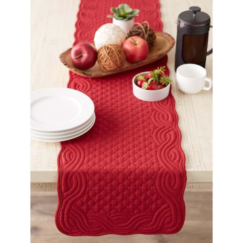 DII French Blue Quilted Farmhouse Table Runner