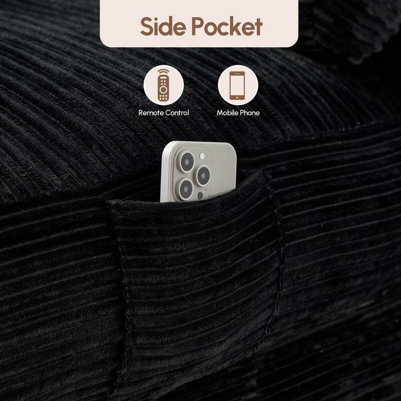 XIZZI Convertible Corduroy Floor Chair Folding Sofa Bed