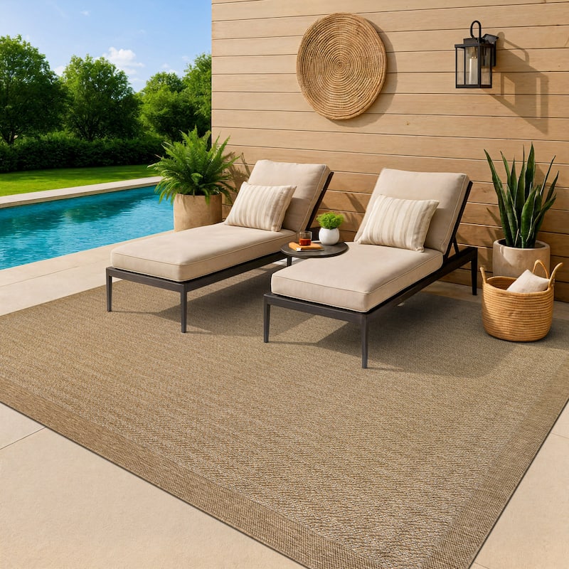 Marbella Contemporary Boho Indoor/Outdoor Area Rug - 6' 6"X 9' - Multi