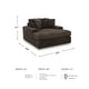preview thumbnail 6 of 5, Signature Design by Ashley Midnight-Madness Brown Oversized Chaise - 64" W x 68" D x 41" H