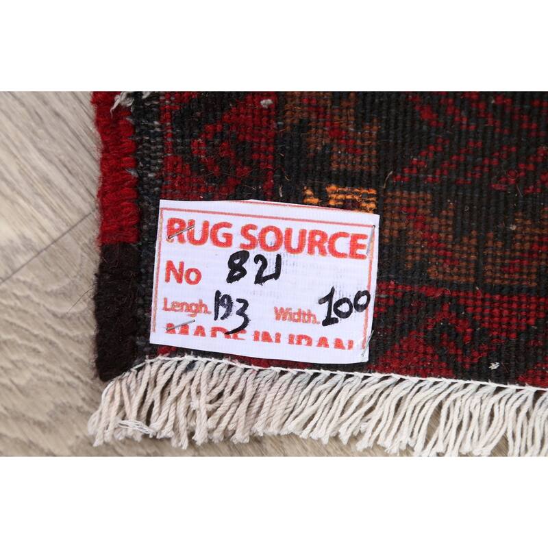 Geometric Balouch Persian Traditional Area Rug Wool Hand-knotted - 3'3" x 6'3"