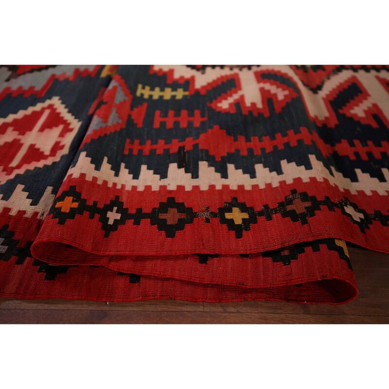 Vegetable Dye Shirvan Antique Area Rug Hand-Woven Wool Carpet - 5'6" x 11'5"