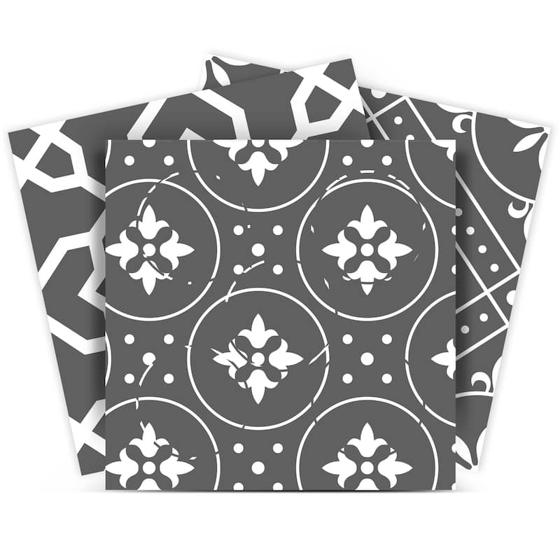 12" X 12" Gray and White Mosaic Peel and Stick Removable Tiles - White/Gray