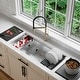 preview thumbnail 2 of 12, STYLISH 42 inch Stainless Steel 16G 70/30 Double Bowl Workstation Kitchen Sink - 42" x 19" x 10"