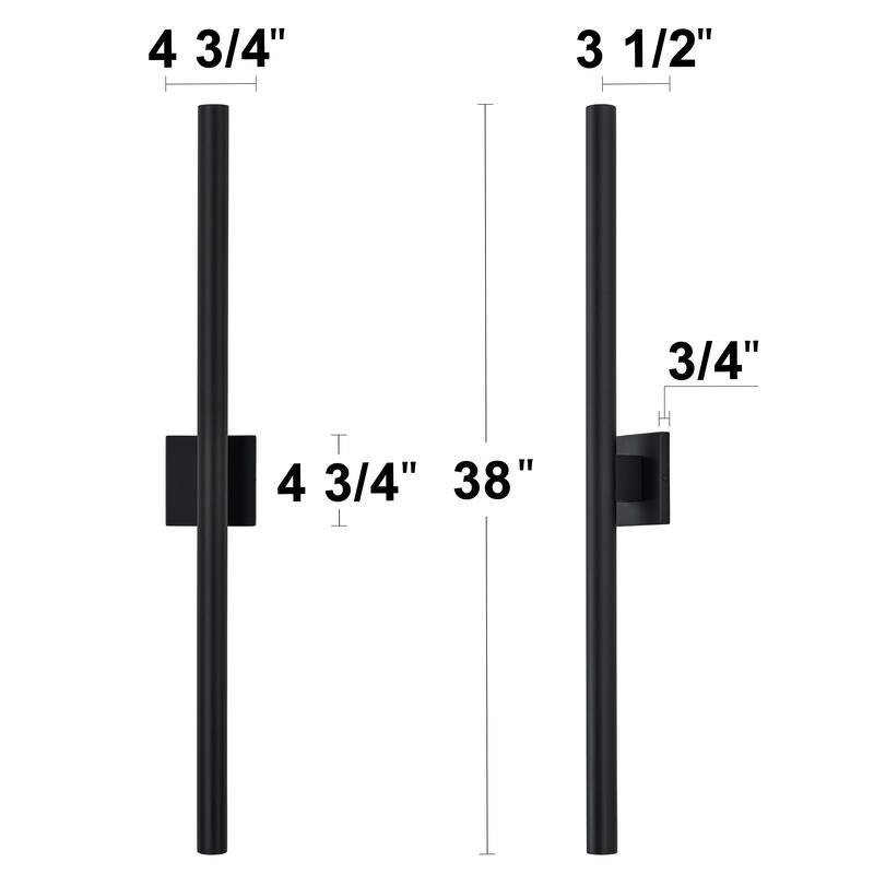 C Cattleya 2-Light Matte Black Dimmable Modern LED Outdoor Wall Sconce