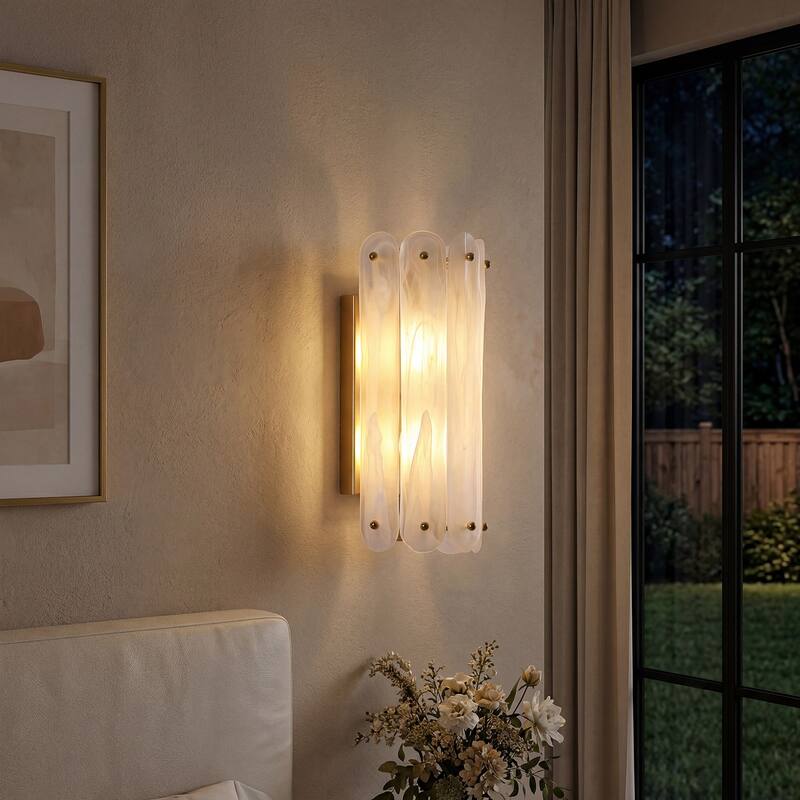 2-Light Modern Brass Gold Wall Sconce(set of 1)