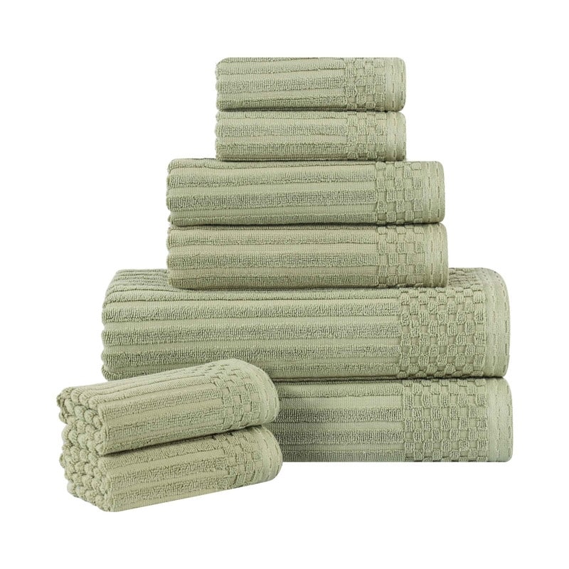 Superior Soho Ribbed Cotton 8-Piece Assorted Towel Set
