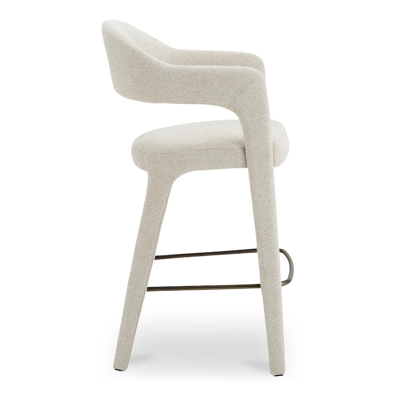 NADAAL STUDIOS Bryn, Bar Stool With Open Barrel Back - 23.6"W x23.3"D x42.9"H