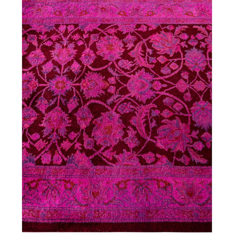 Overdyed One-of-a-Kind Hand-Knotted Area Rug - Pink - 2' 7" x 11' 3"
