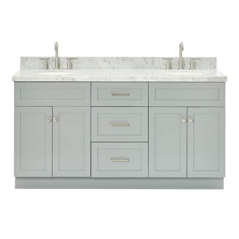 Ariel F067DCWOVO Hamlet 67" Free Standing Double Basin Vanity Set with - Grey