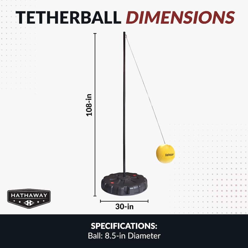 Hathaway Tetherball Set with Fillable Base - Black/Yellow
