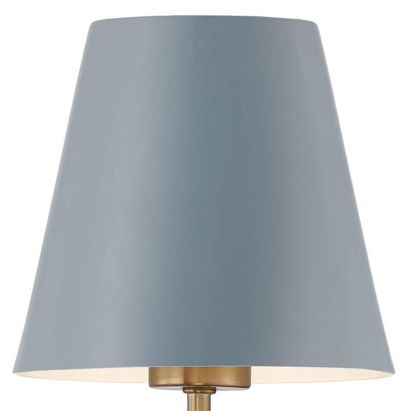 Xavier 1 Light Vibrant Gold + Blue Sconce - 6"W x 15"H x 7"D