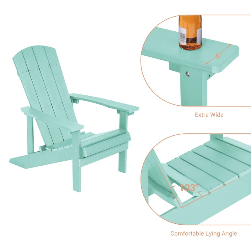 LIVOOSUN Outdoor Recycled Plastic Modern Outdoor Adirondack Chair Set of 1/2/4