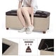 preview thumbnail 14 of 53, Adeco 35" Storage Ottoman Tufted Faux-Leather Lifted Top Bench