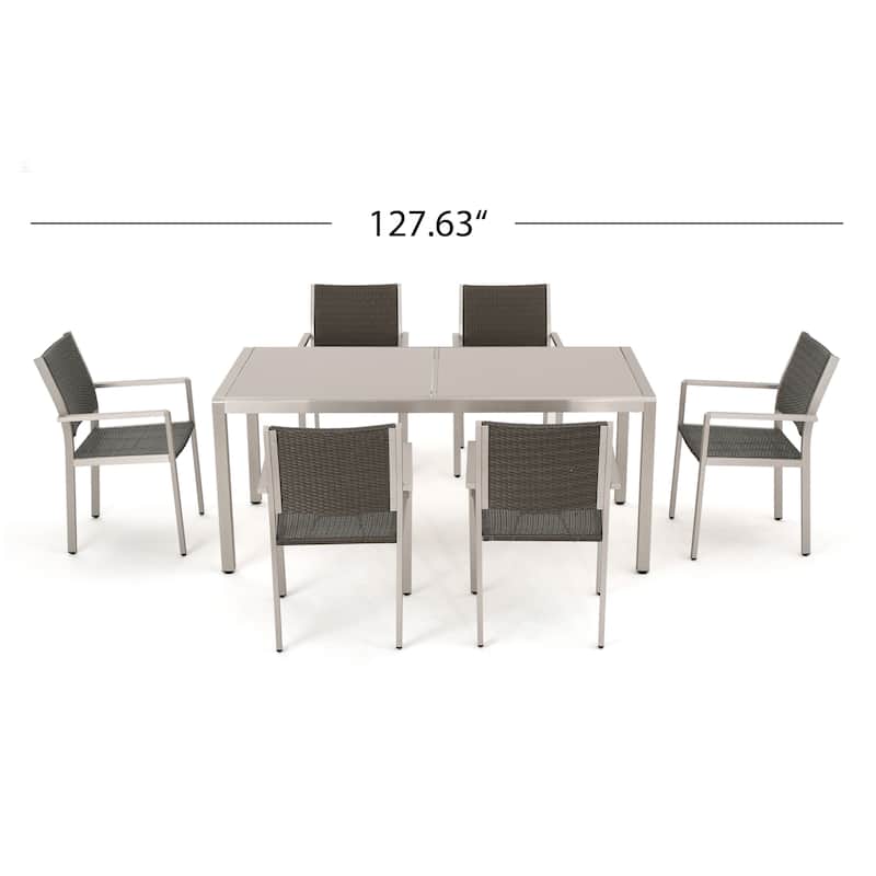 Cape Coral Outdoor 7-piece Aluminum Dining Set by Christopher Knight Home