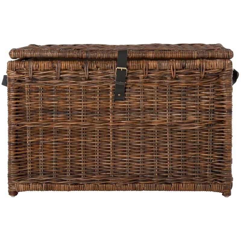 Happimess Michael 35" Wicker Storage Trunk, Brown - Butterscotch