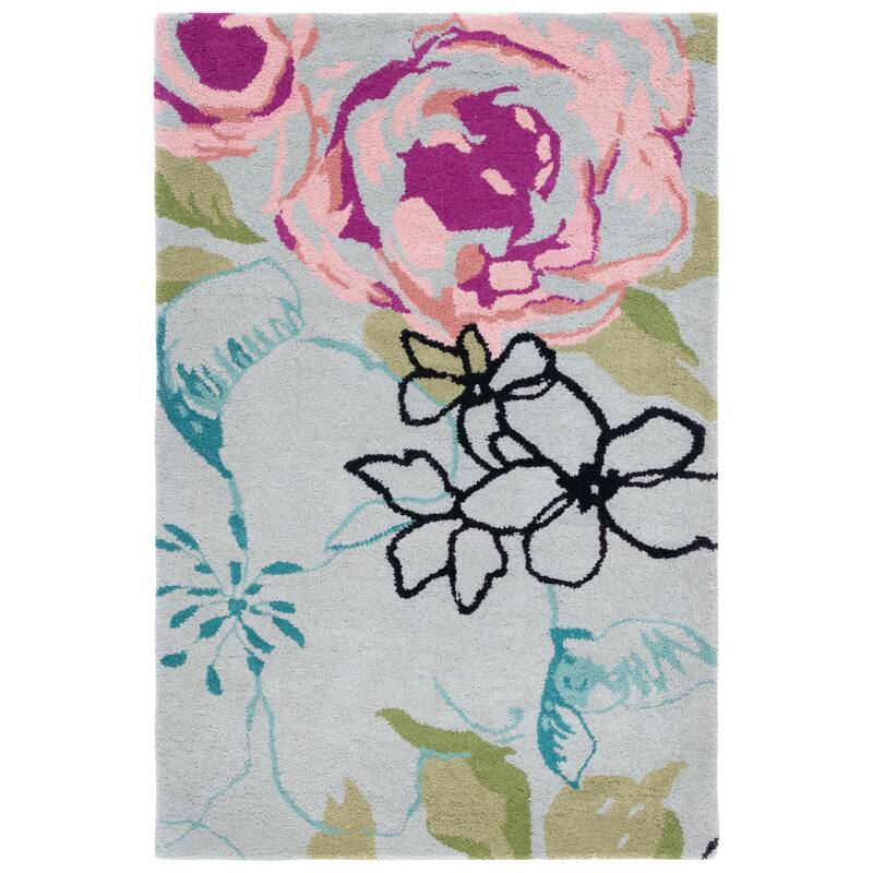 SAFAVIEH Handmade Wyndham Ambrosia Modern Wool Rug - 2'6" x 4' - Blue/Multi