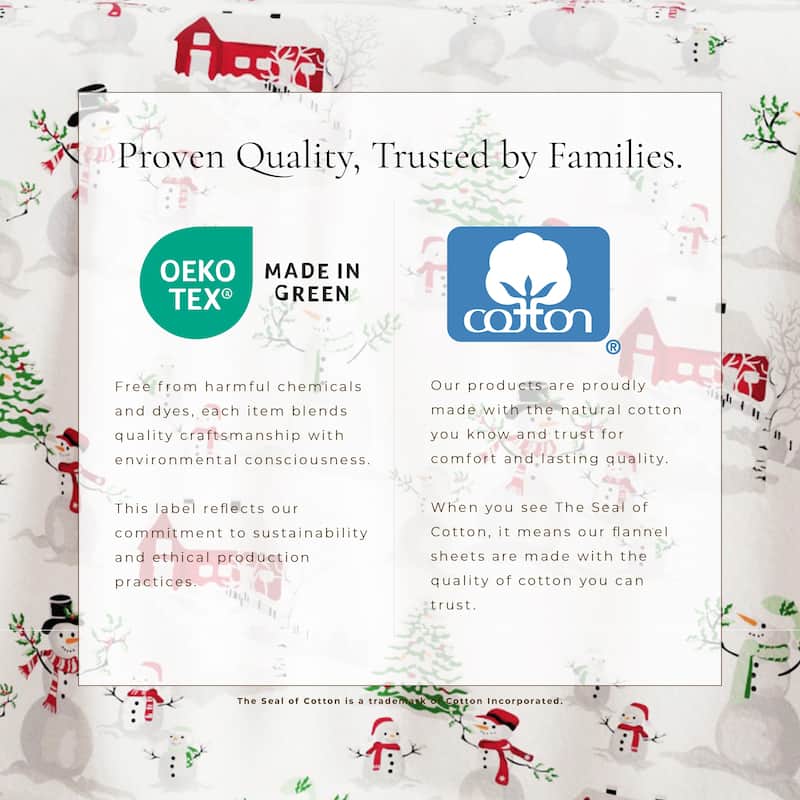 Linery & Co. Ultra-Soft Turkish Cotton Flannel Christmas Print Sheet Set